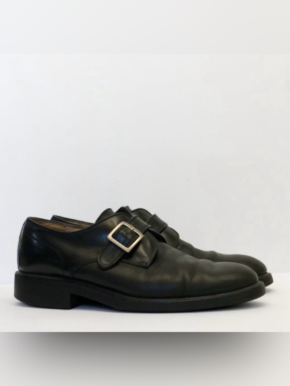 Coach Vintage Men's Single Monk Strap Leather Dress Shoes in Black J854 US 10D